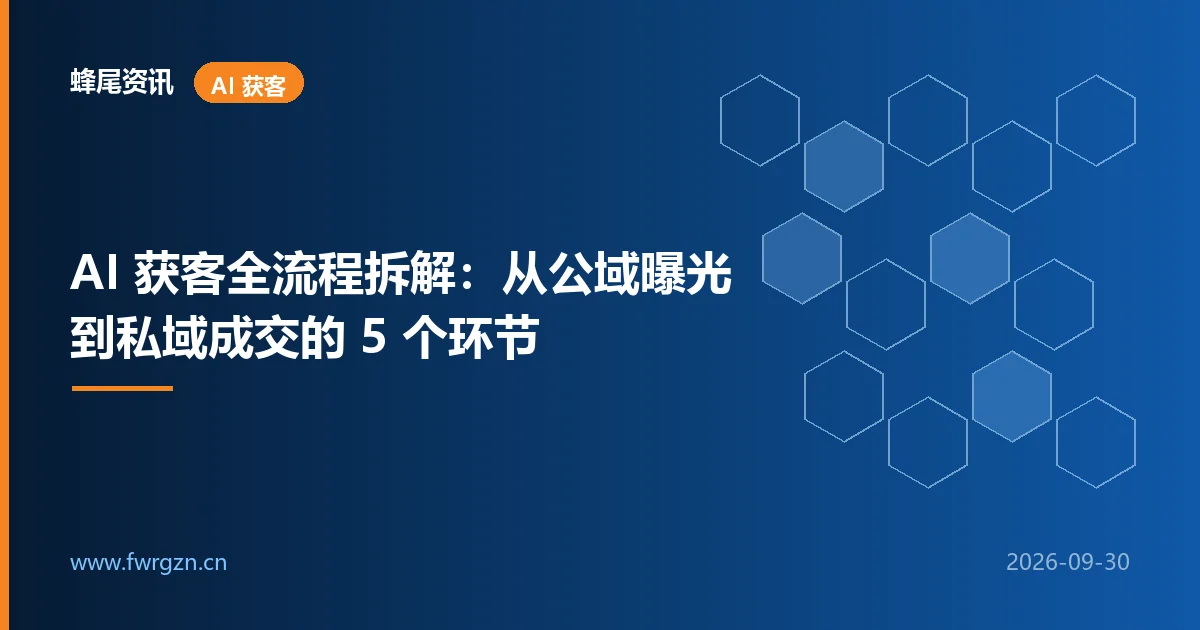 AI 获客全流程拆解：从公域曝光到私域成交的 5 个环节