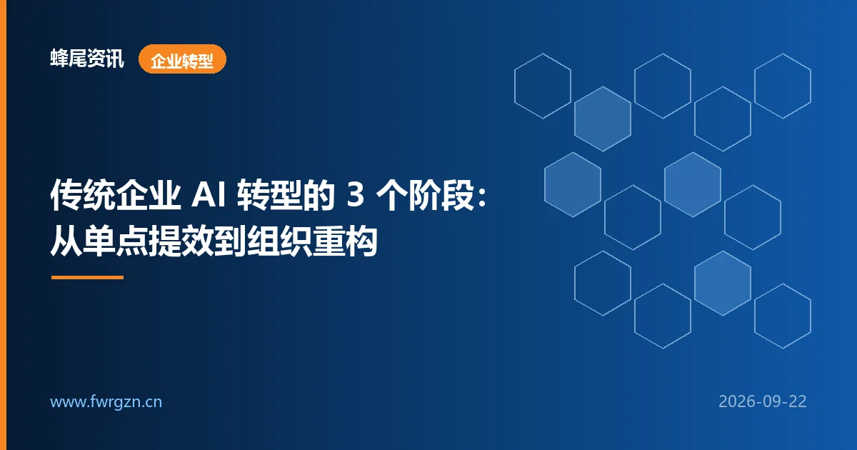 传统企业 AI 转型的 3 个阶段：从单点提效到组织重构